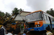 KSRTC Bus hits road divider in Kolya